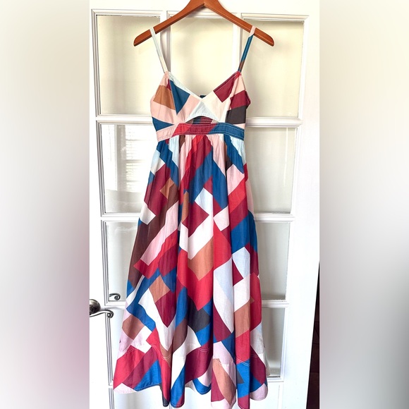 Banana Republic Colorful Geometric Maxi Dress Size 2 - Picture 3 of 16